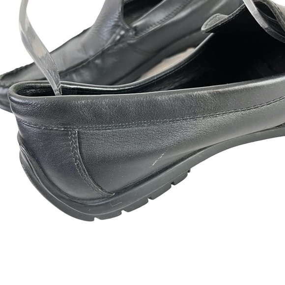 ECCO Black Slip On Drivers Driving Loafers Genuine Leather Slip On Shoes sz 41 - Picture 13 of 16